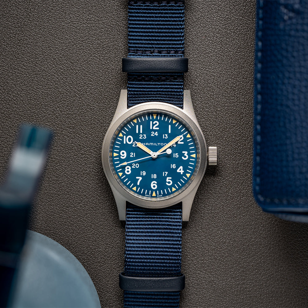 Khaki Field Mechanical 38mm Blue