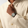 Zenith Chronomaster Original Triple Calendar 38mm green dial on green strap worn on the wrist