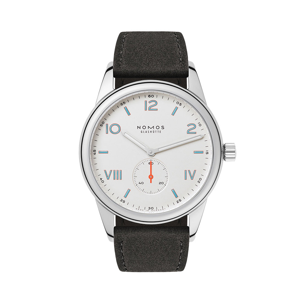 Club Campus 38 Sapphire Back - White on Leather Strap