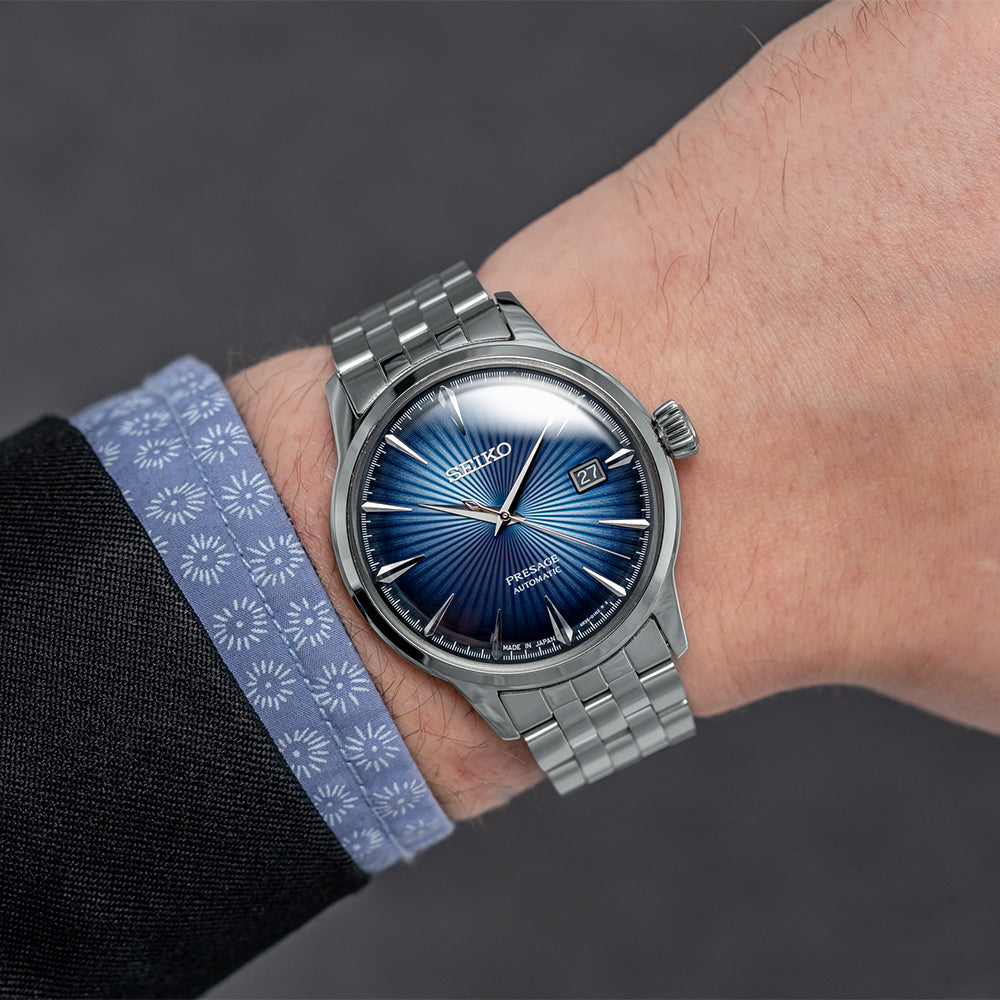 Wrist Seiko Presage Srpb 77 SRPB41 Presage Cocktail Time Blue On