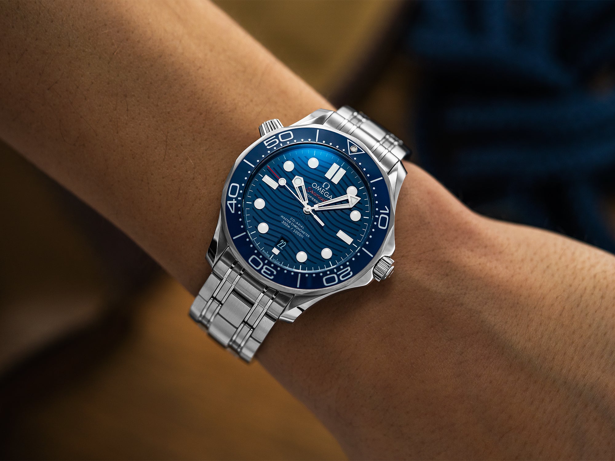 Seamaster Diver 300M Co Axial Master Chronometer 42mm Blue on Bracel Teddy Baldassarre