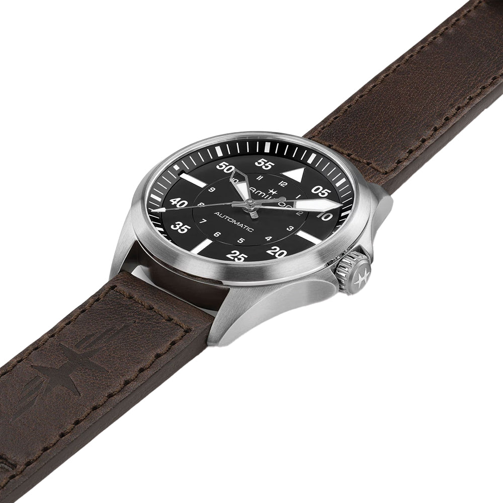 Khaki Aviation Pilot Auto 39mm - Black on Strap