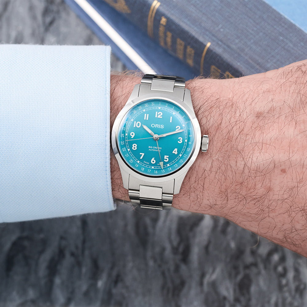 Big Crown Pointer Date 40mm Blue on Bracelet Teddy Baldassarre