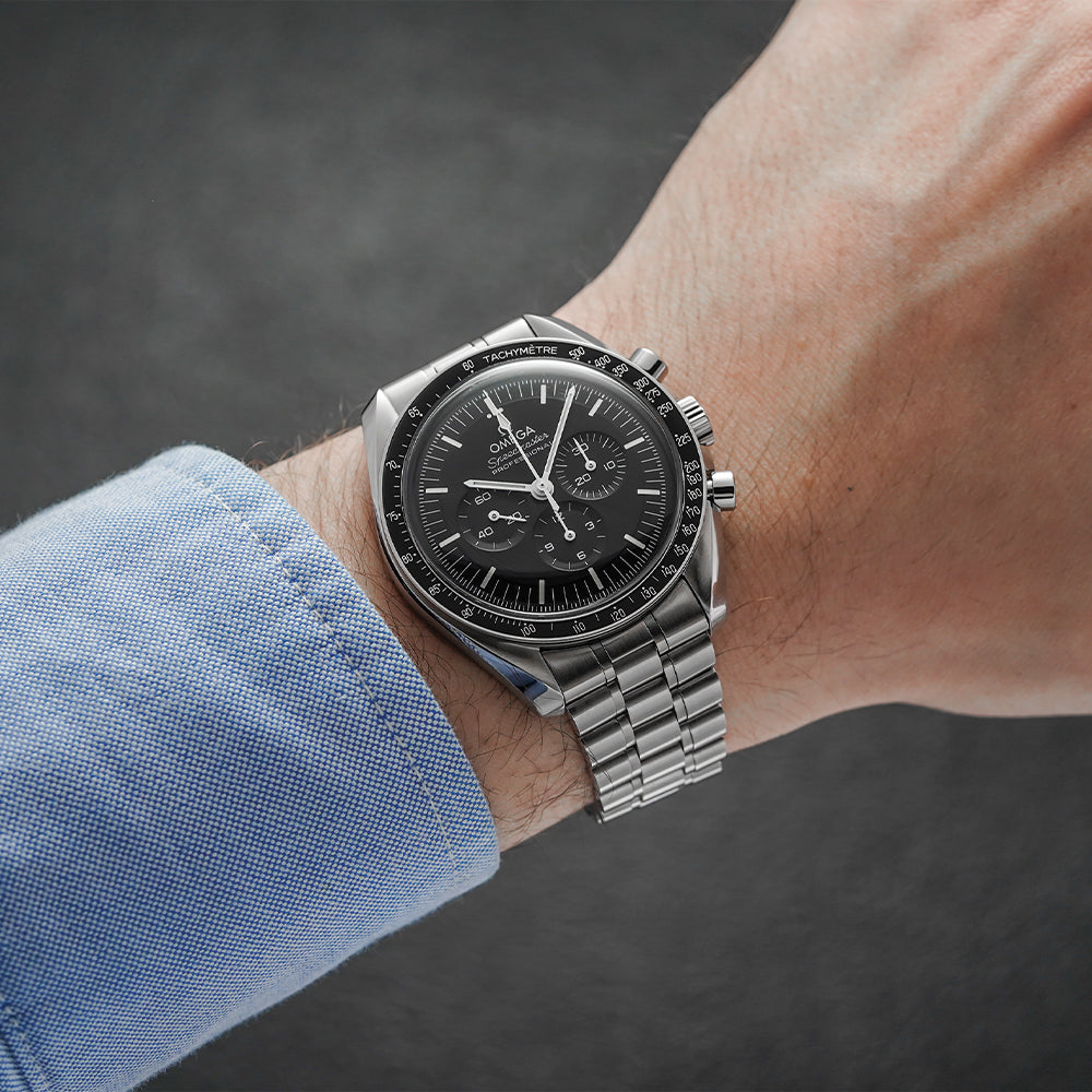 Speedmaster Moonwatch Professional Co‑Axial Master Chronometer Hesalite 42mm - Black on Bracelet