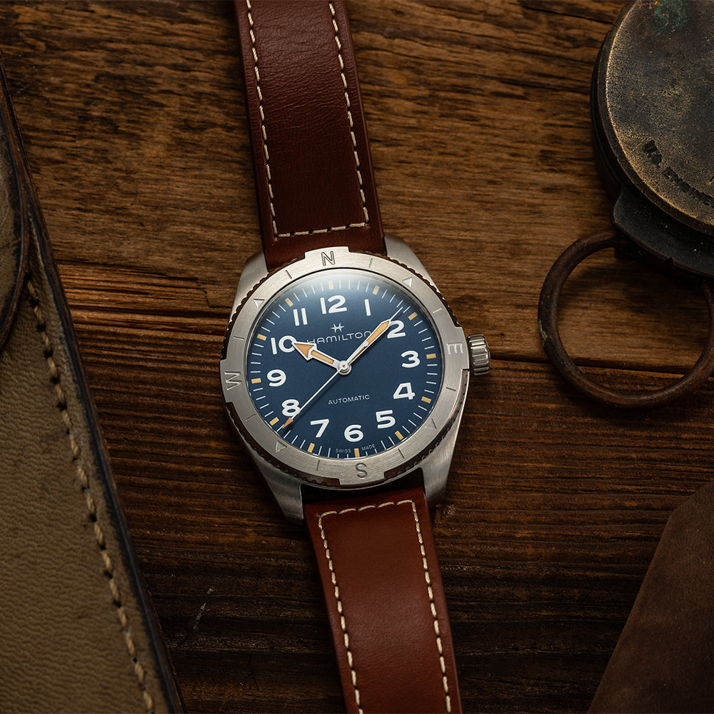 Khaki Expedition 37mm, Blue on Strap