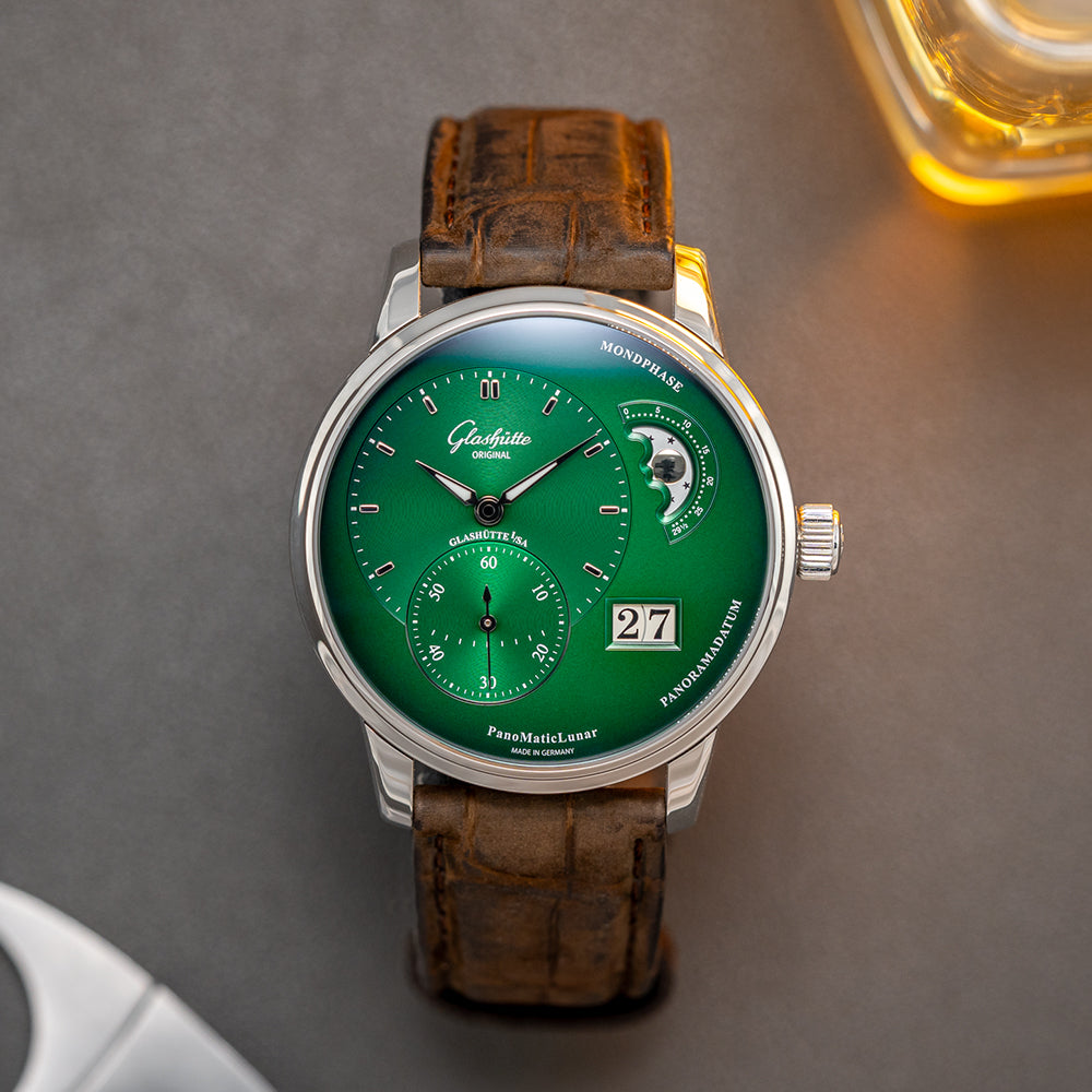 PanoMaticLunar Green 40mm - Stainless Steel on Strap