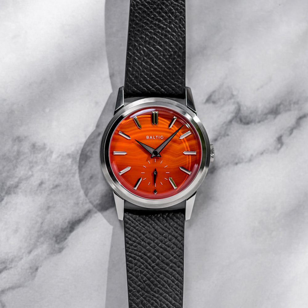 Prismic London Limited Edition 36mm - Red Agate on Black Strap