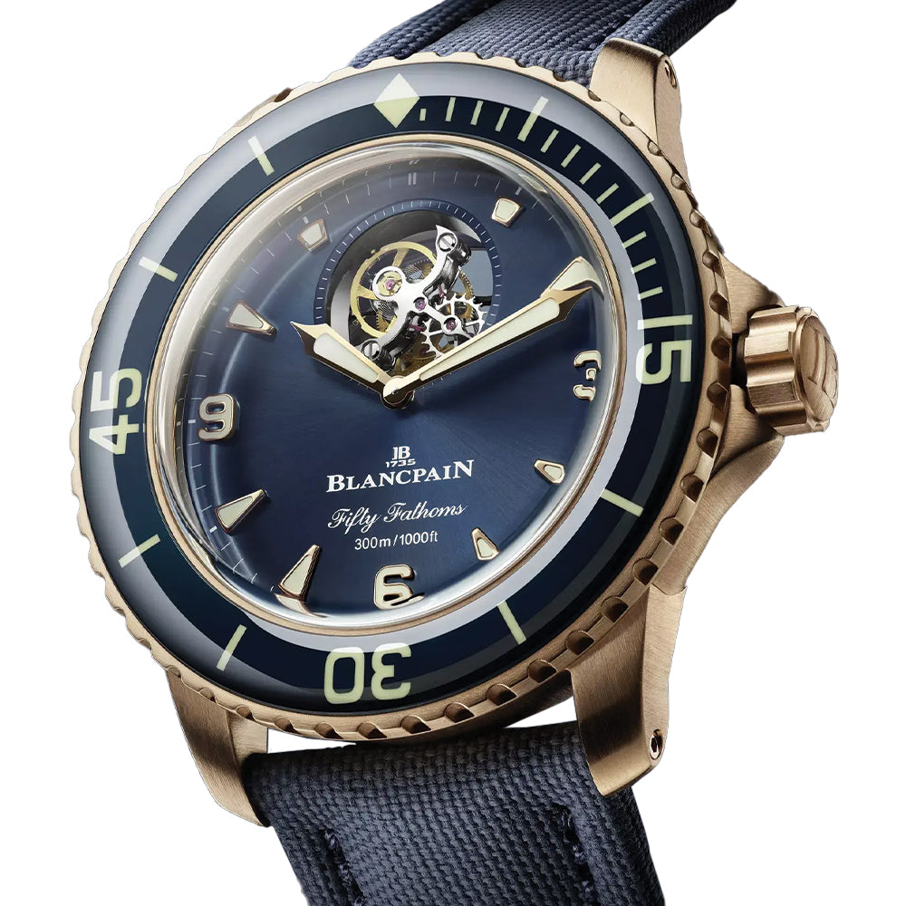 Fifty Fathoms Tourbillon 8 Jours Red Gold 45mm - Blue on Fabric Strap