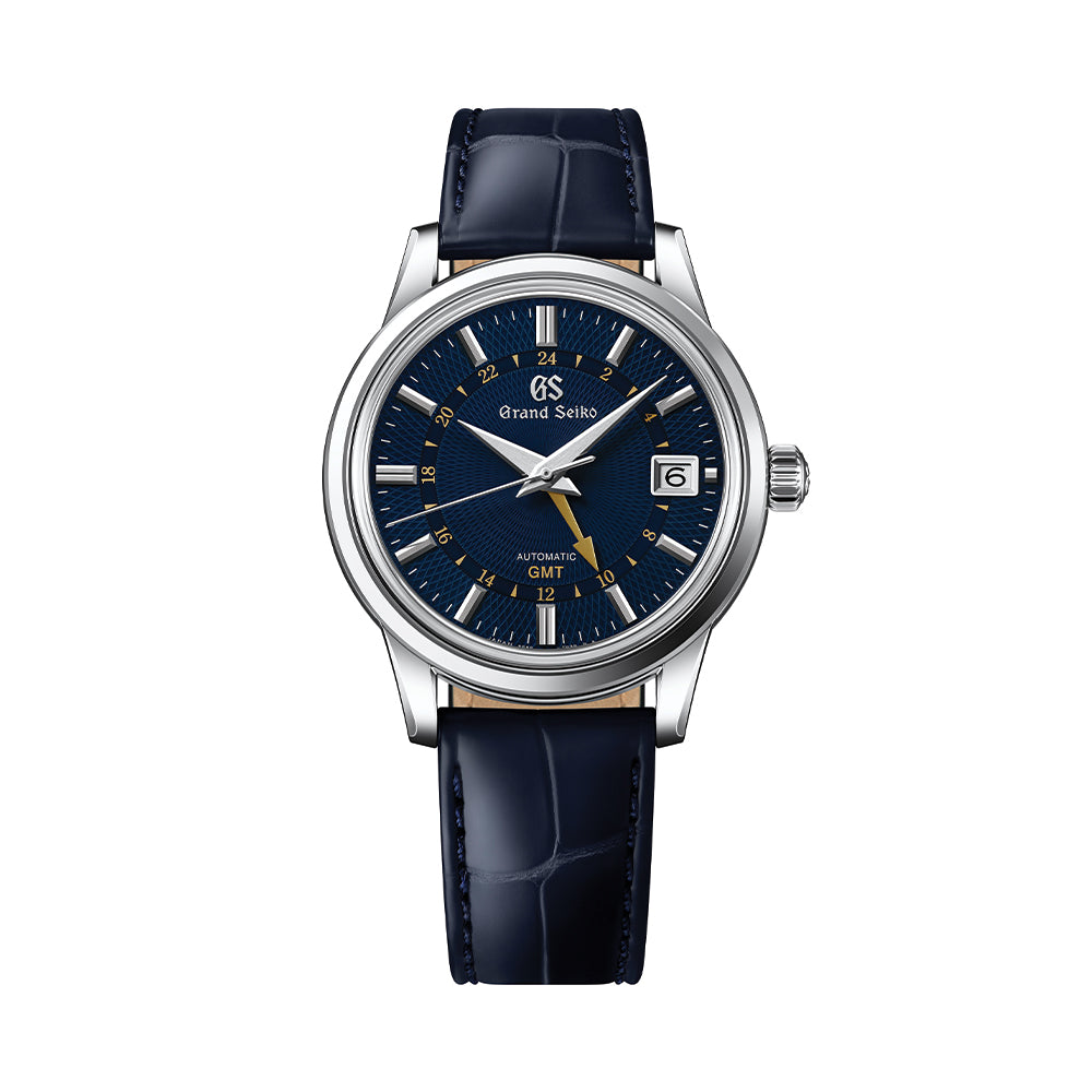 SBGM257 Elegance Automatic Mechanical GMT 39.5mm - Blue on Leather Strap