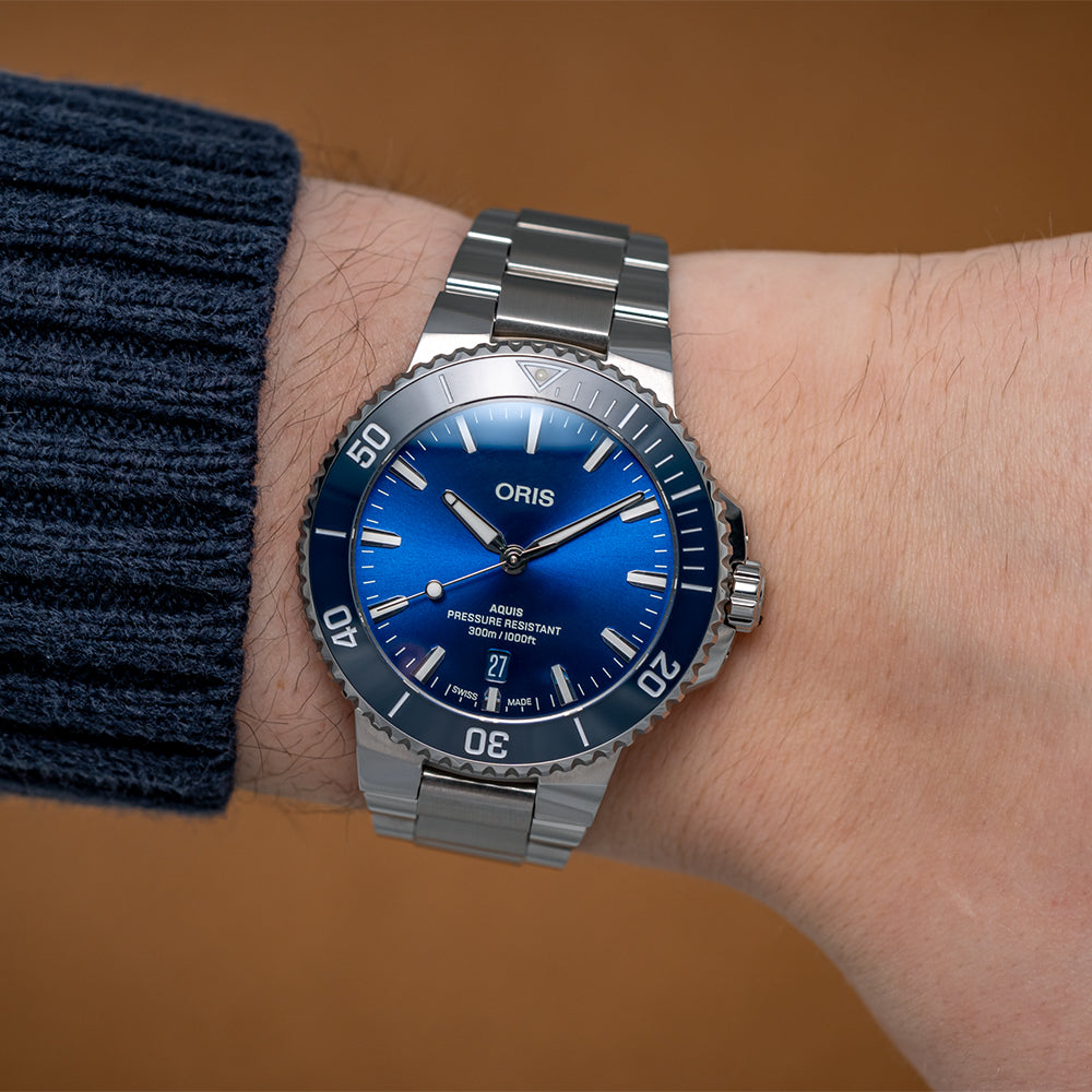 Aquis Date 2024 41 5mm Blue On Bracelet Teddy Baldassarre aquis-date-2024-41-5mm-blue-on-bracelet-teddy-baldassarre