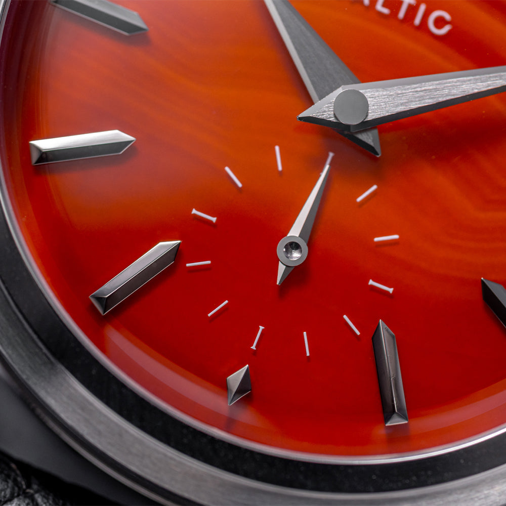 Prismic London Limited Edition 36mm - Red Agate on Black Strap