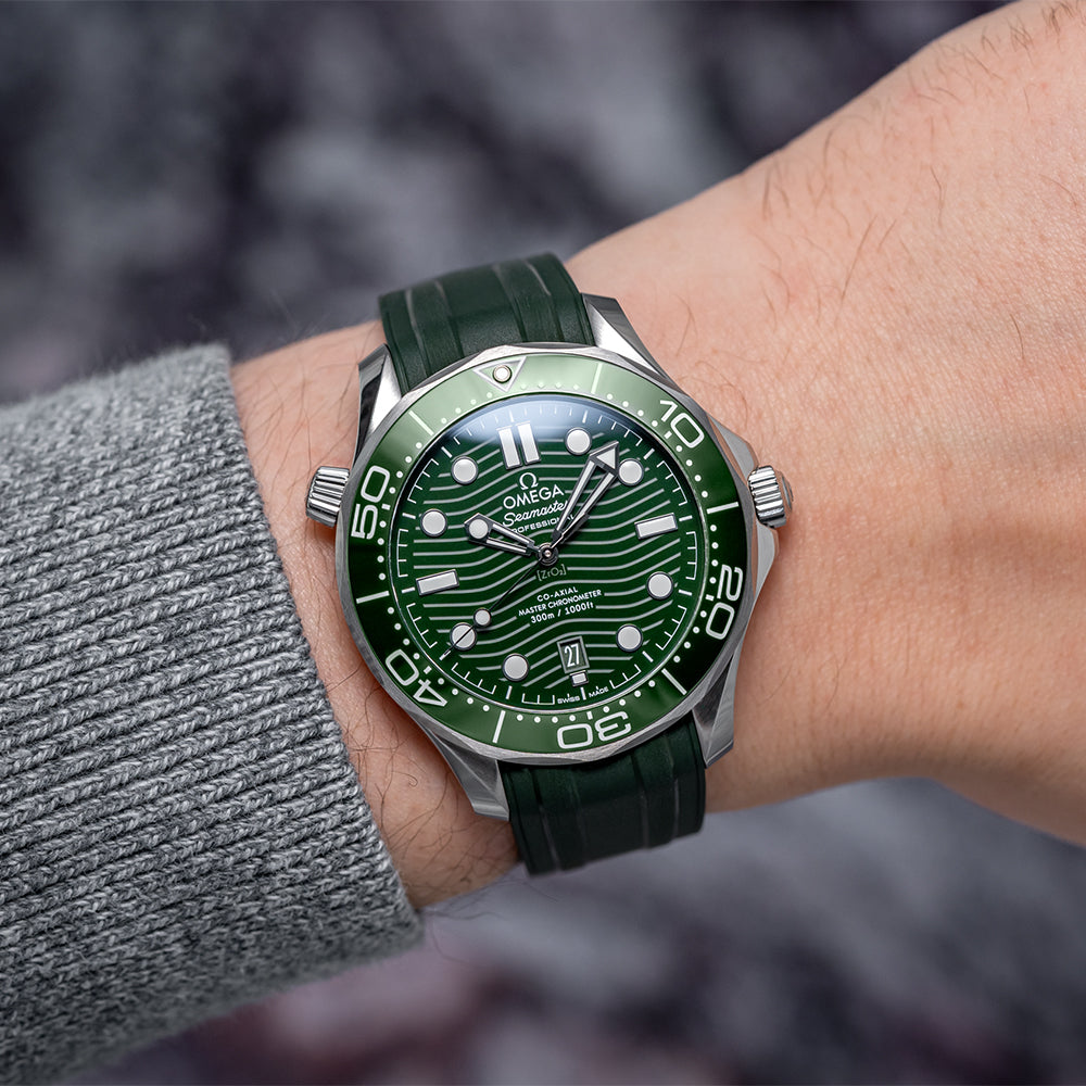 Seamaster Diver 300M Co-Axial Master Chronometer 42 mm - Green, Rubber Strap