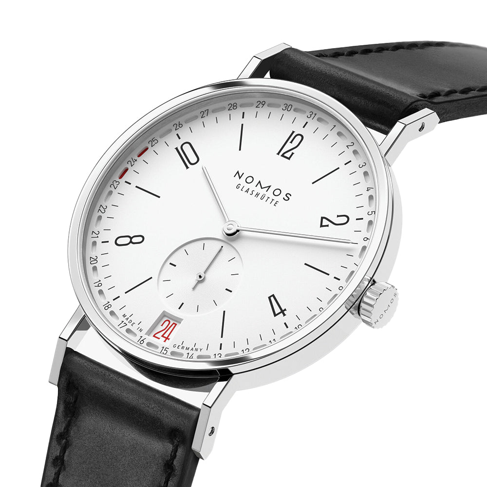 Tangente 2Date 37.5mm - Silver on Leather Strap