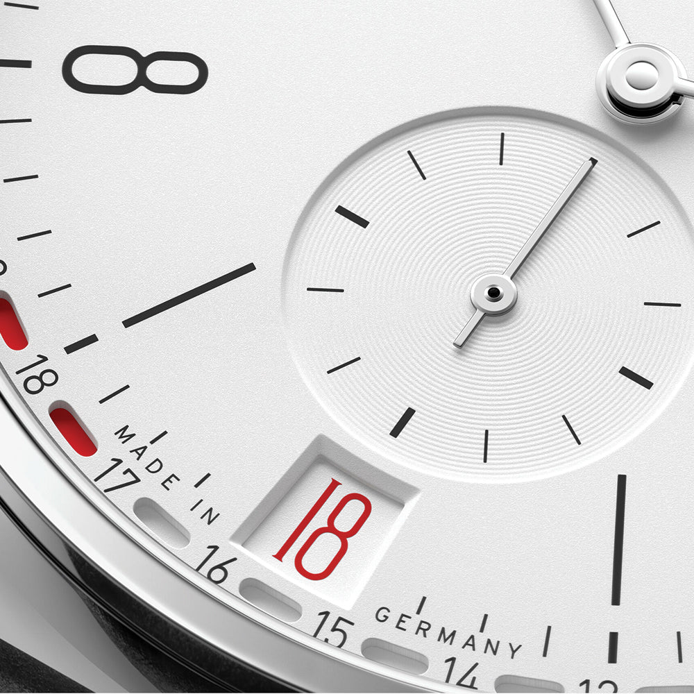 Tangente 2Date 37.5mm - Silver on Leather Strap