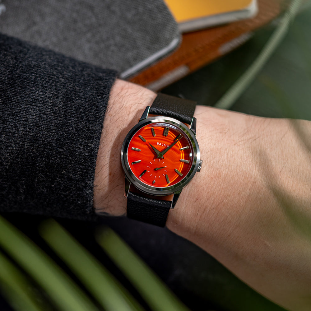 Prismic London Limited Edition 36mm - Red Agate on Black Strap