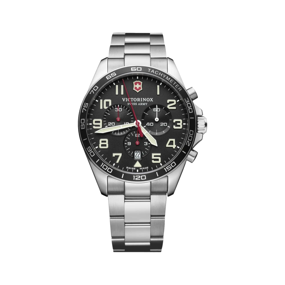FieldForce Chrono 42mm with Black Dial and Stainless Steel Bracelet