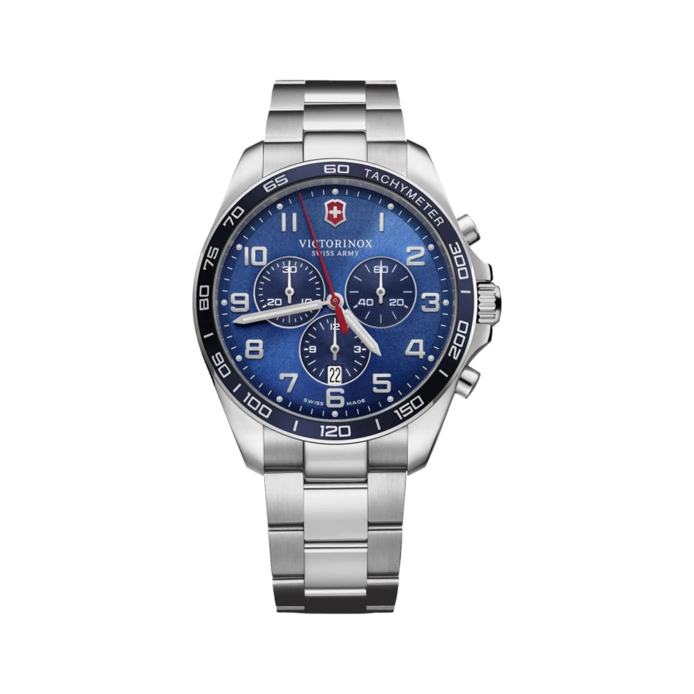 FieldForce Classic Chrono 42mm with Blue Dial and Stainless Steel Bracelet