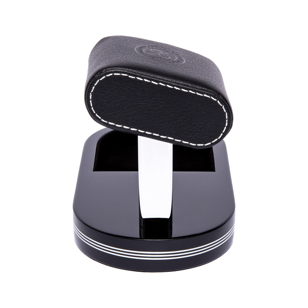 Formula Watch Stand with Tray - Black and Silver
