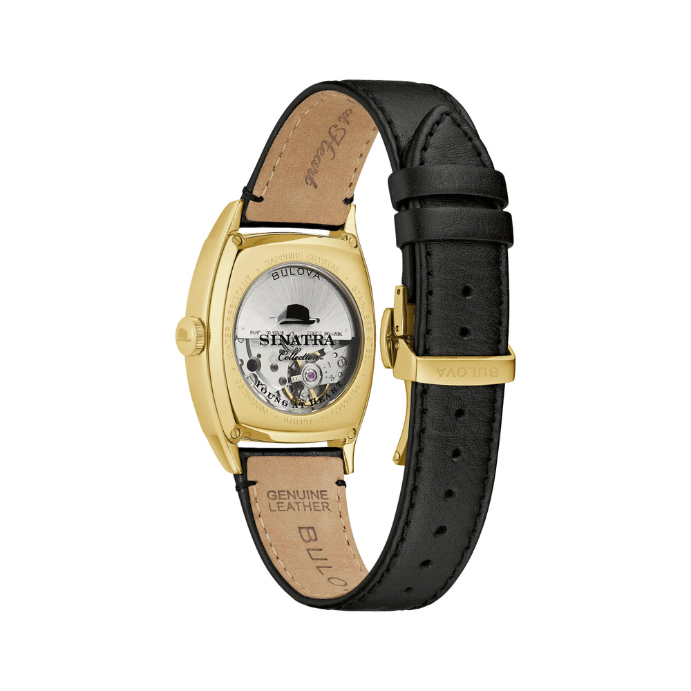 Young at Heart Gold-Tone 33.5mm - SIlver on Leather Strap