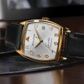 Young at Heart Gold-Tone 33.5mm - SIlver on Leather Strap