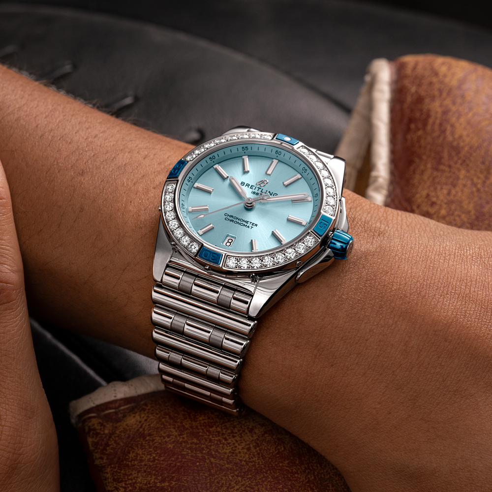 Super Chronomat Automatic 38mm Blue with Diamond Bezel