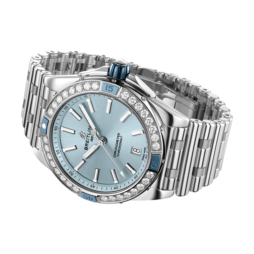 Super Chronomat Automatic 38mm Blue with Diamond Bezel