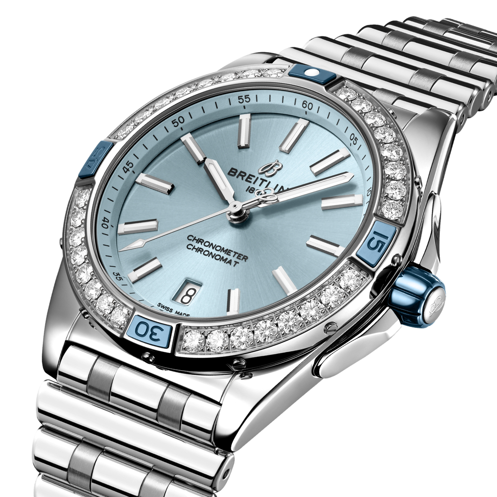 Super Chronomat Automatic 38mm Blue with Diamond Bezel