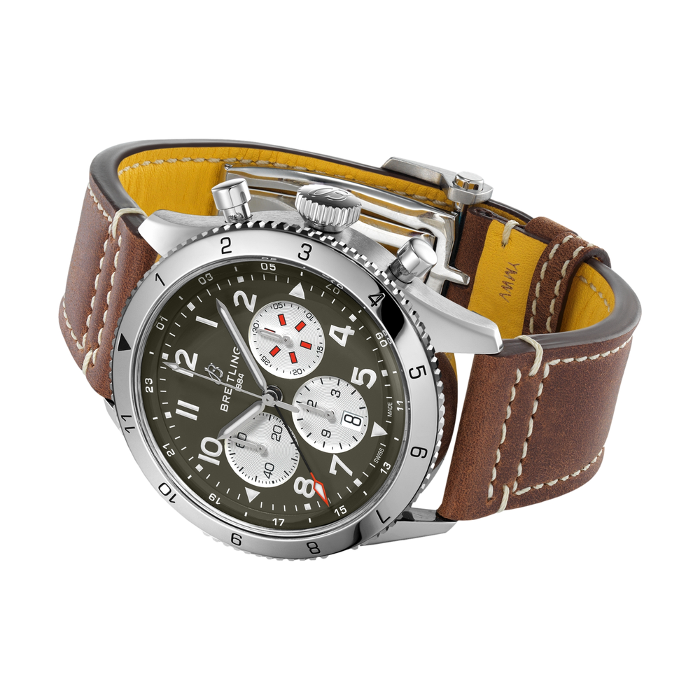 Super AVI B04 GMT 46mm Curtiss Warhawk Stainless Steel - Green