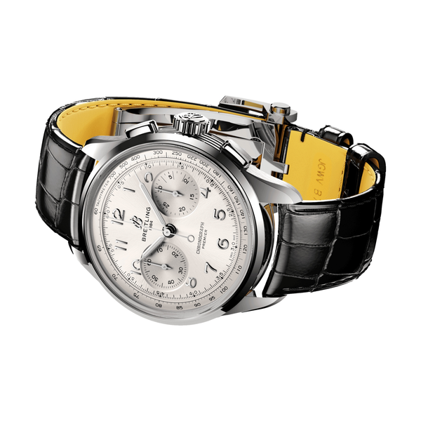 Premier B09 Chronograph 40mm - Silver on Leather Strap | Teddy Baldassarre