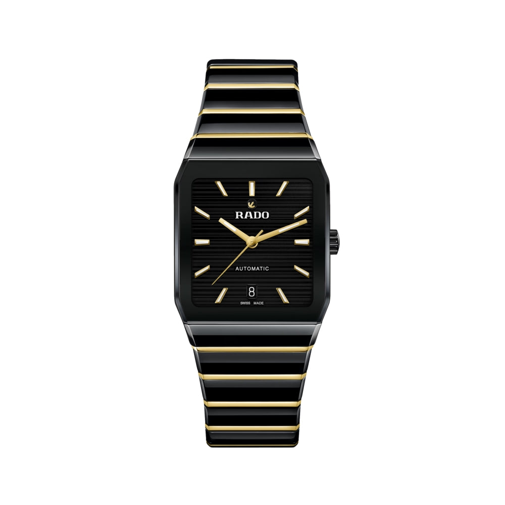 RADO 腕時計 ペアセット ゴールド ブラック Anatom Automatic Ceramic and Gold PVD Coated Stainless Steel 32.5