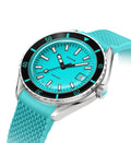 SUB 200 Aquamarine Sapphire Inlay Bezel 42mm - Turquoise on Rubber Strap