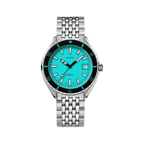SUB 200 Aquamarine Sapphire Inlay Bezel 42mm - Turquoise on