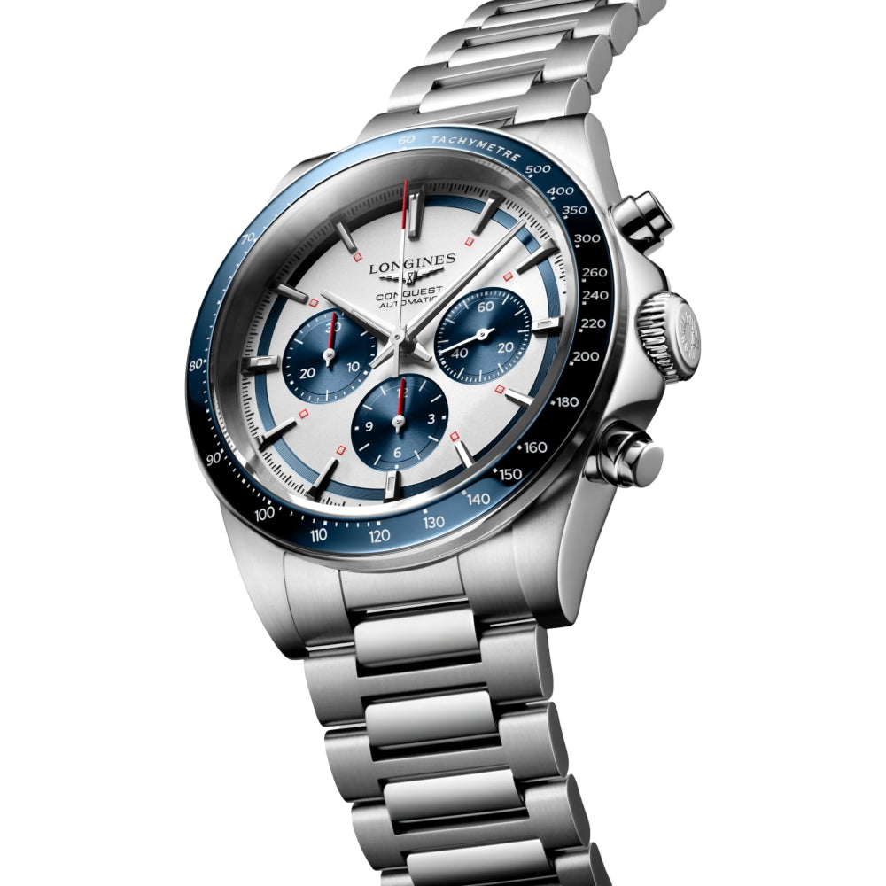 Conquest Chronograph Silver Dial, 42mm