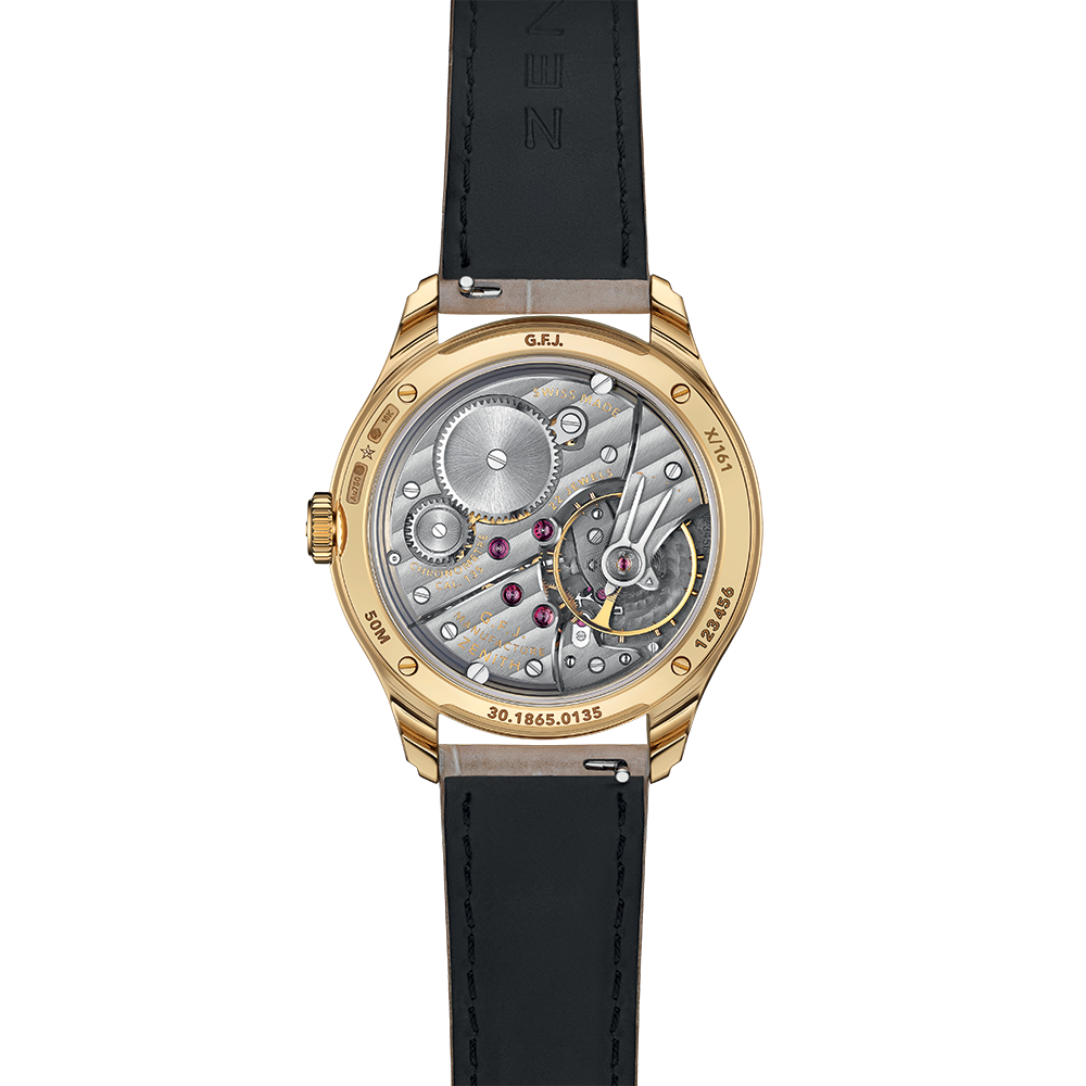 G.F.J. 18K Yellow Gold Limited Edition 39.15mm - Green on Leather Strap, and Two Additional Leather Straps or Optional Bracelet