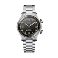 SOMBRERO 38mm - Black on Flat-Link Bracelet w/ Additional Leather Strap