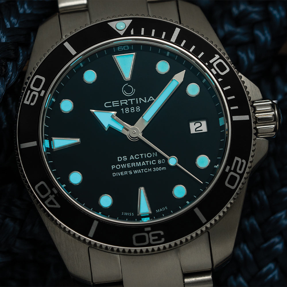 DS Action Diver Powermatic 80 38mm - Black on Bracelet