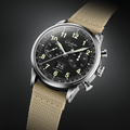 Senator Chronograph Navigator 41mm - Black Lacquer on Fabric Strap
