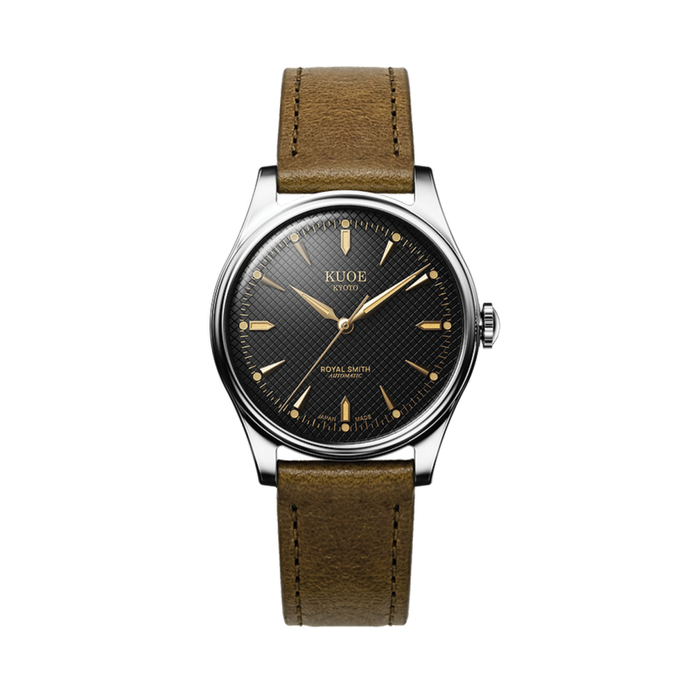 ROYAL SMITH 35mm - Black on Leather Strap