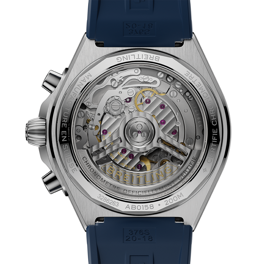 Chronomat B01 Automatic Panda Dial 42mm - Blue on Rubber Strap
