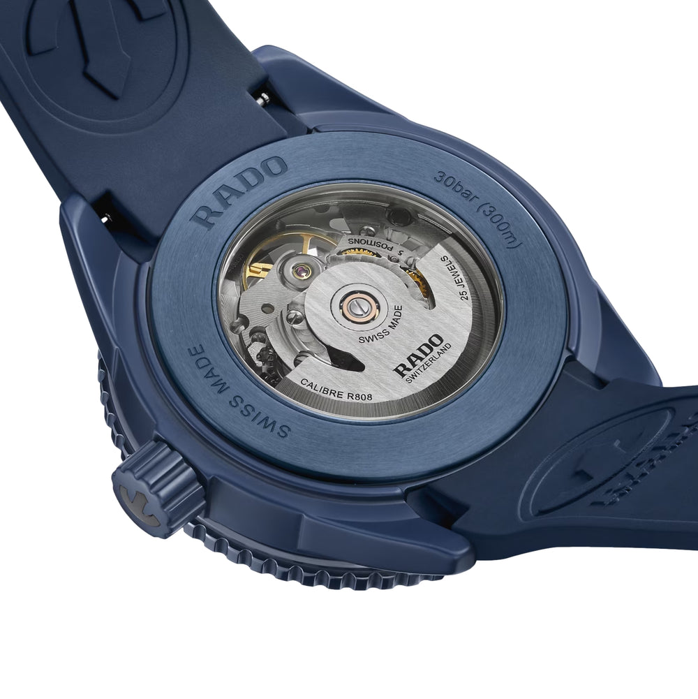 Captain Cook Automatic High Tech Ceramic 43mm - Blue Skeleton on Rubber Strap