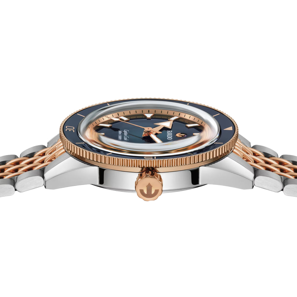 Captain Cook Automatic Bi-Color Rose Gold and Steel 39mm - Blue on Bracelet