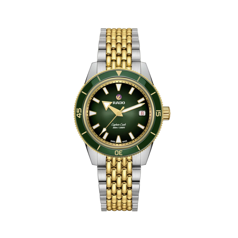 Captain Cook Automatic Bi-Color Yellow Gold and Steel 39mm - Green on Bracelet
