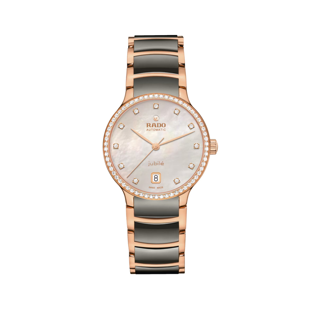 Centrix Automatic Rose Gold PVD 35mm - Silver, Mother-of-Pearl on Bracelet