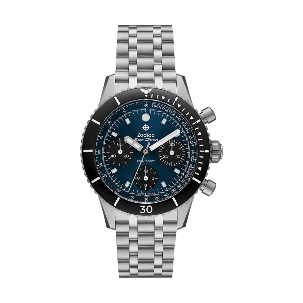 Sea-Chron Automatic Stainless Steel Watch Blue Dial