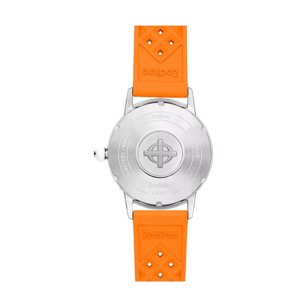 Super Sea Wolf Orange Ceramic Compression Diver Automatic Rubber Strap Watch