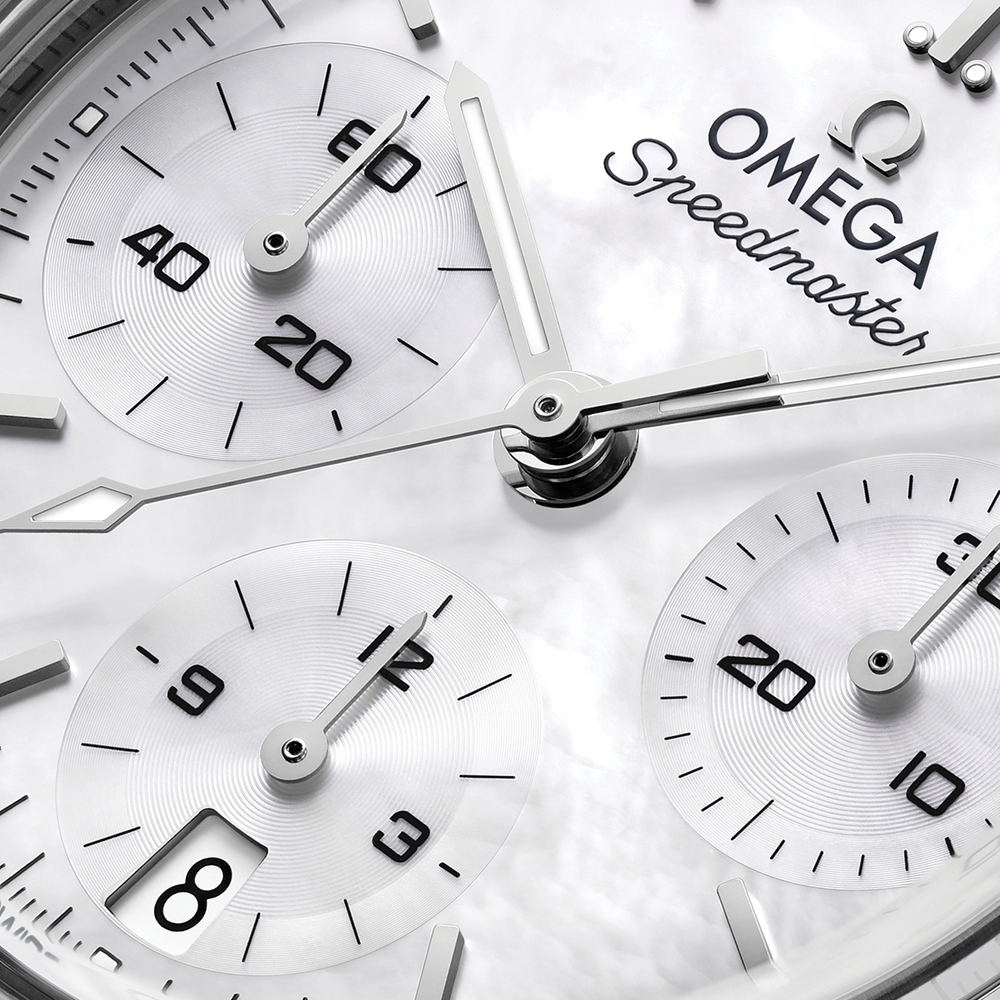 Speedmaster Chronograph 38mm - White, Mother-of-Pearl, Diamond-Set Bezel on Bracelet