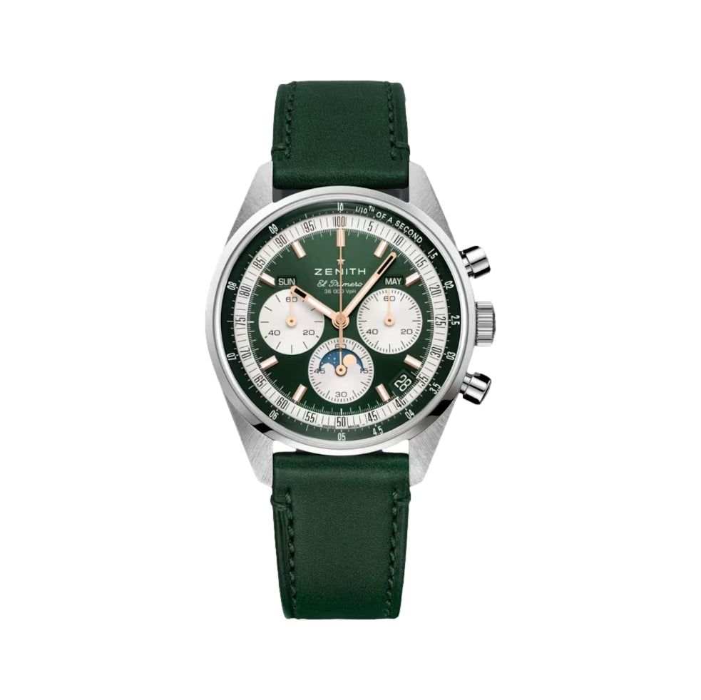 Zenith Chronomaster Original Triple Calendar 38mm green dial on green strap