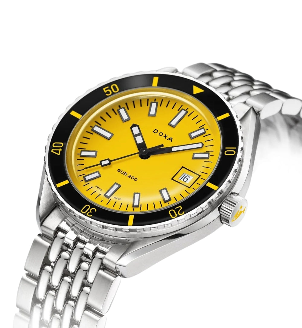 SUB 200 Divingstar Sapphire Inlay Bezel 42mm - Yellow on Bracelet
