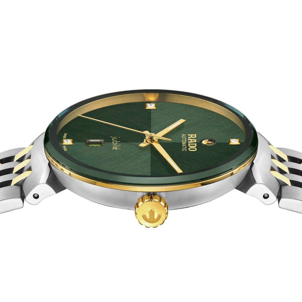 Florence Automatic Bi-Color Yellow Gold and Steel 39mm - Green on Bracelet