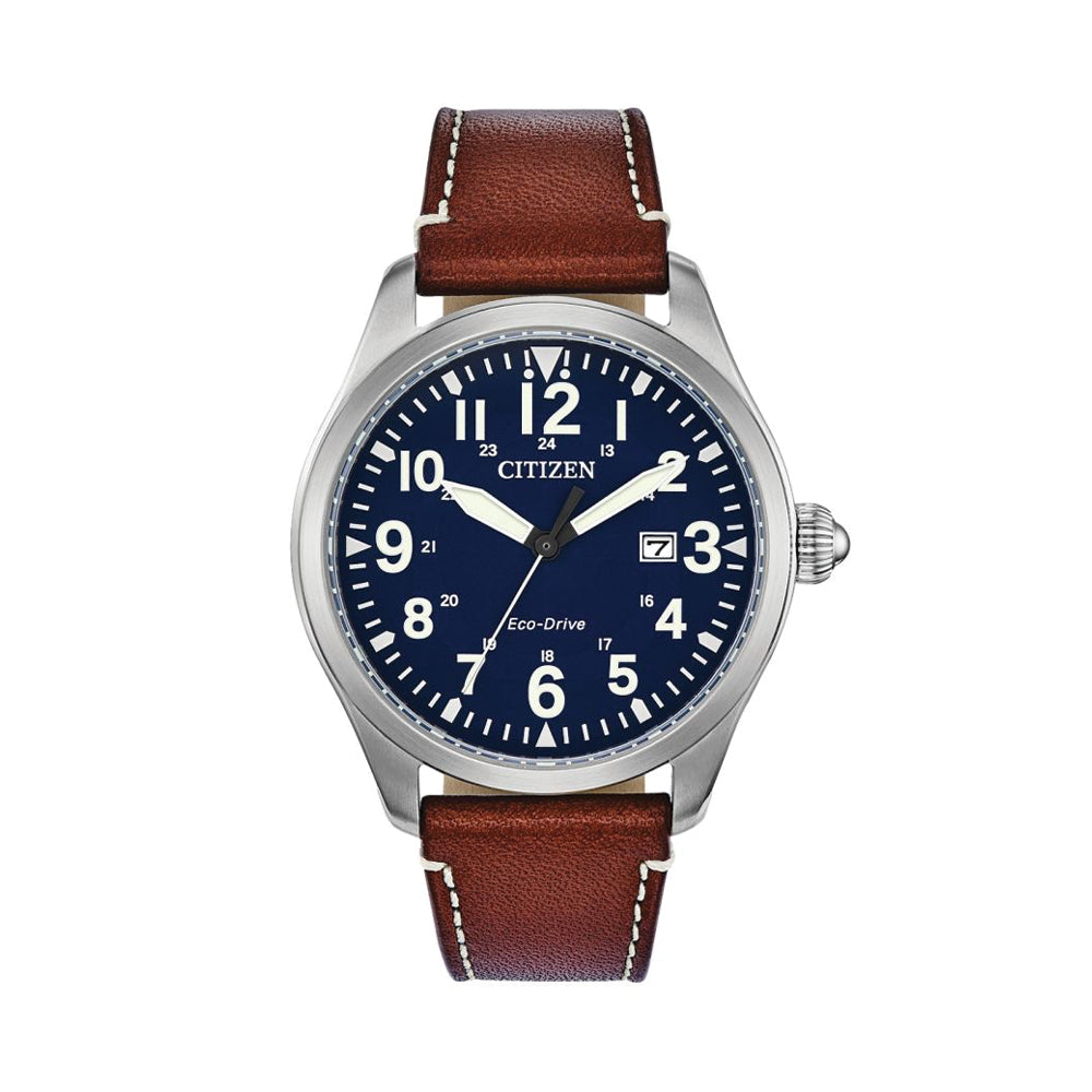 Garrison Eco-Drive 42mm - Blue on Leather Strap
